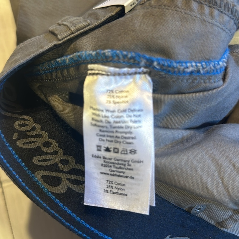 NWT Eddie Bauer brown Rappel Canvas Pant teak slim fit zipper side pocke… - Picture 11 of 11